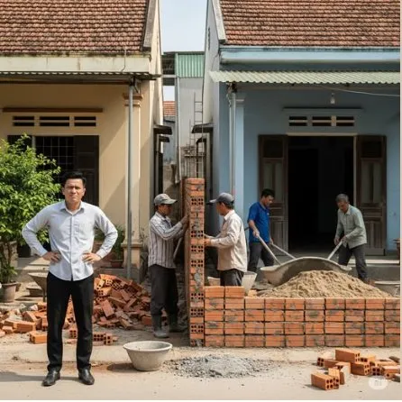 Hàng xóm xây cổng lấn ra nhà tôi tận 10 phân, tôi không nói gì chỉ đem đúng 1 thứ để cạnh tường nhà, hôm sau thấy anh ta đập bỏ tường lùi vào tận 50 phân