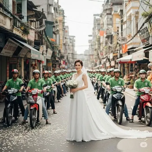 Bị hủy hôn sat ngày cưới, cô gái thuê cả đội xe ôm đóng giả nhà trai và cái kết khiến cả phố sữngsờ