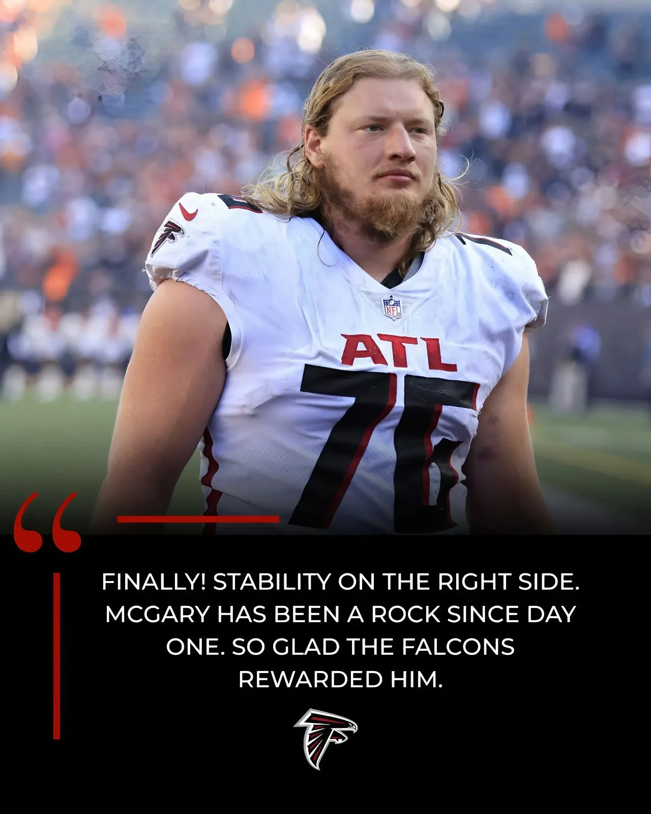 Falcons finalize two-year extension with RT Kaleb McGary