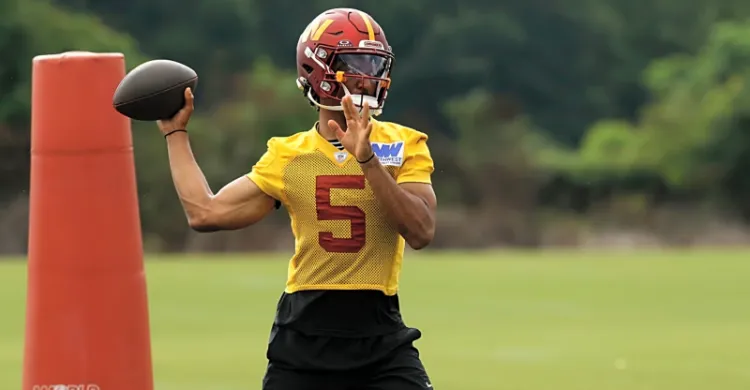 Jokes Pouring in After Commanders' Jayden Daniels Autographs Newborn Baby
