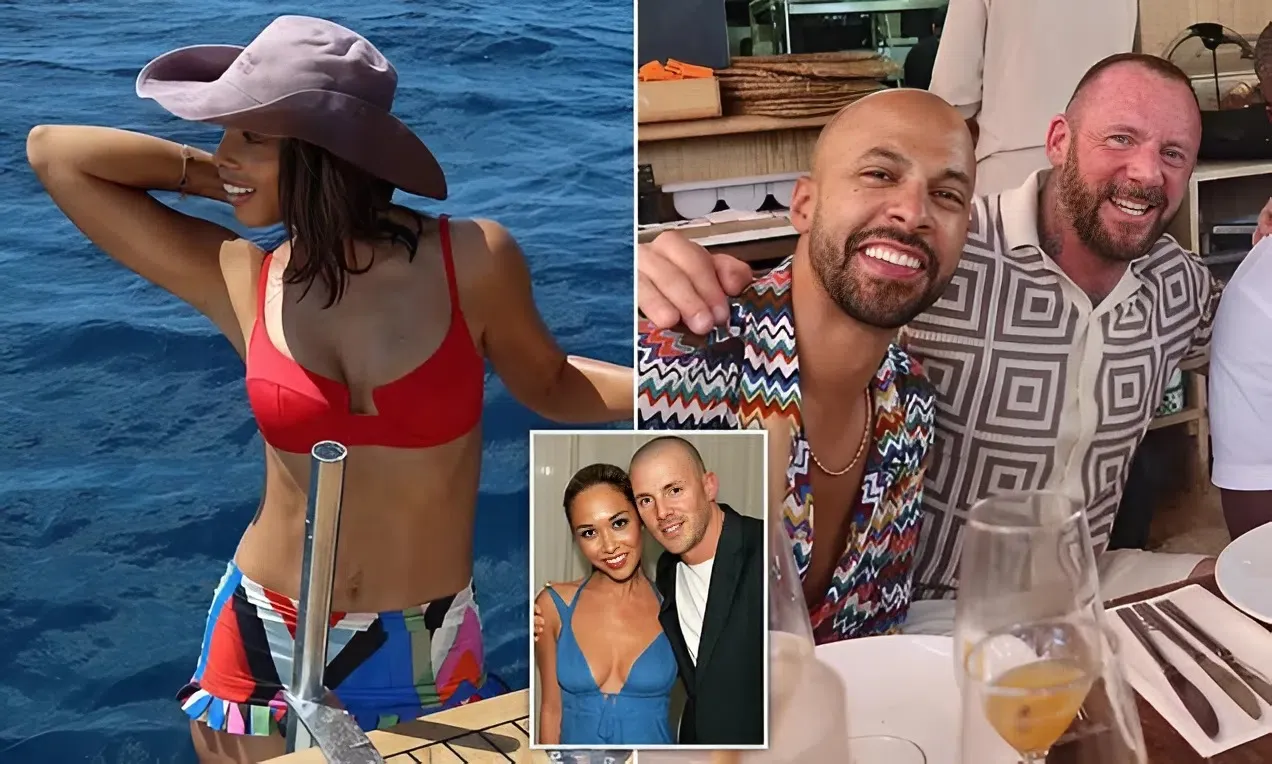 Rochelle Humes raises eyebrows by sharing picture of Myleene Klass' ex-husband Graham Quinn in Ibiza after radio host claimed he 'cheated on her with a celebrity'