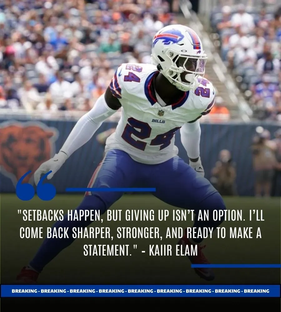 ROOKIE CB KAIIR ELAM PLACED ON IR AFTER TRAINING CAMP INJURY