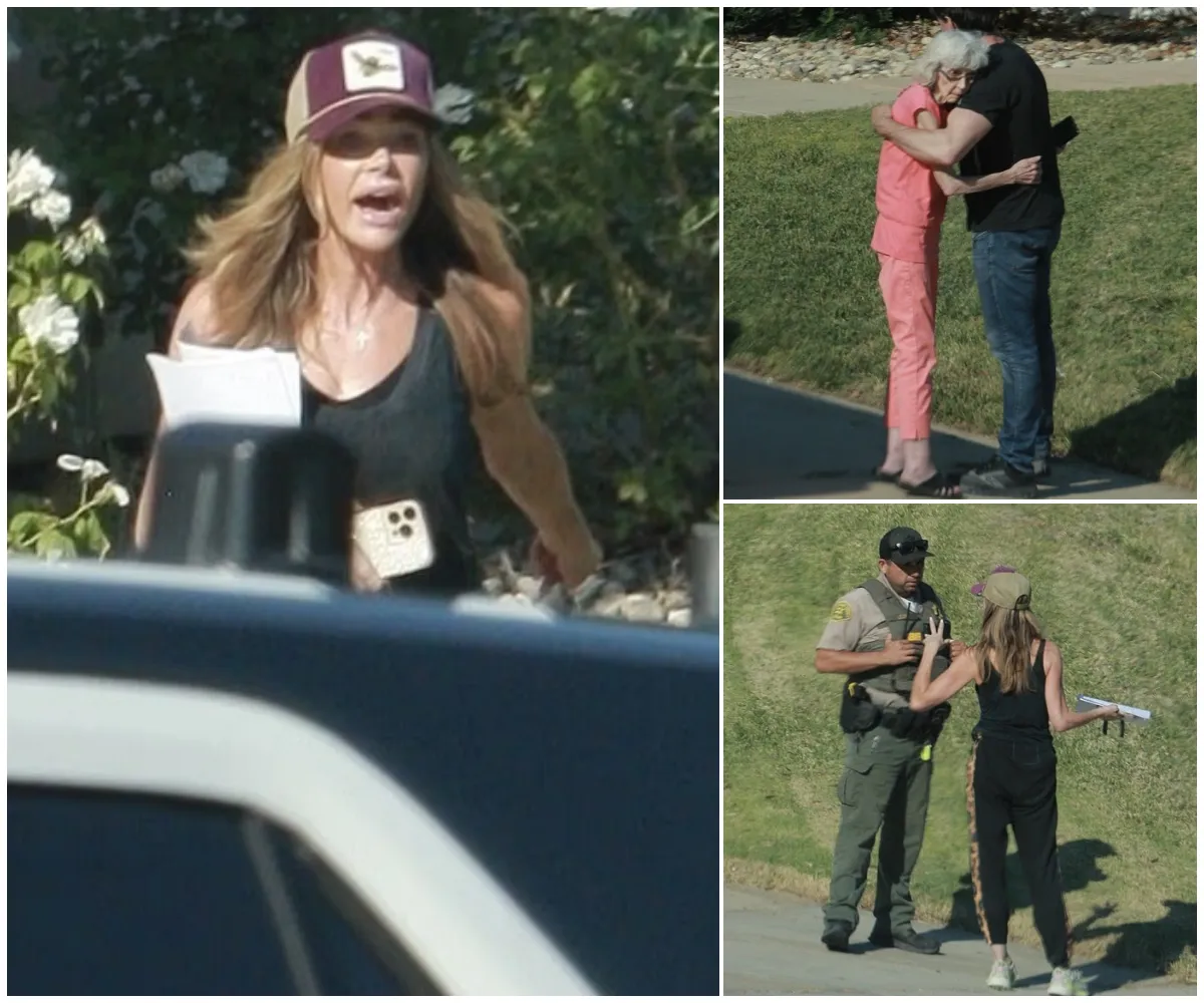 Shocking moment Denise Richards is confronted by cops as ex Aaron Phypers says he 'fears for his parents'  - suong