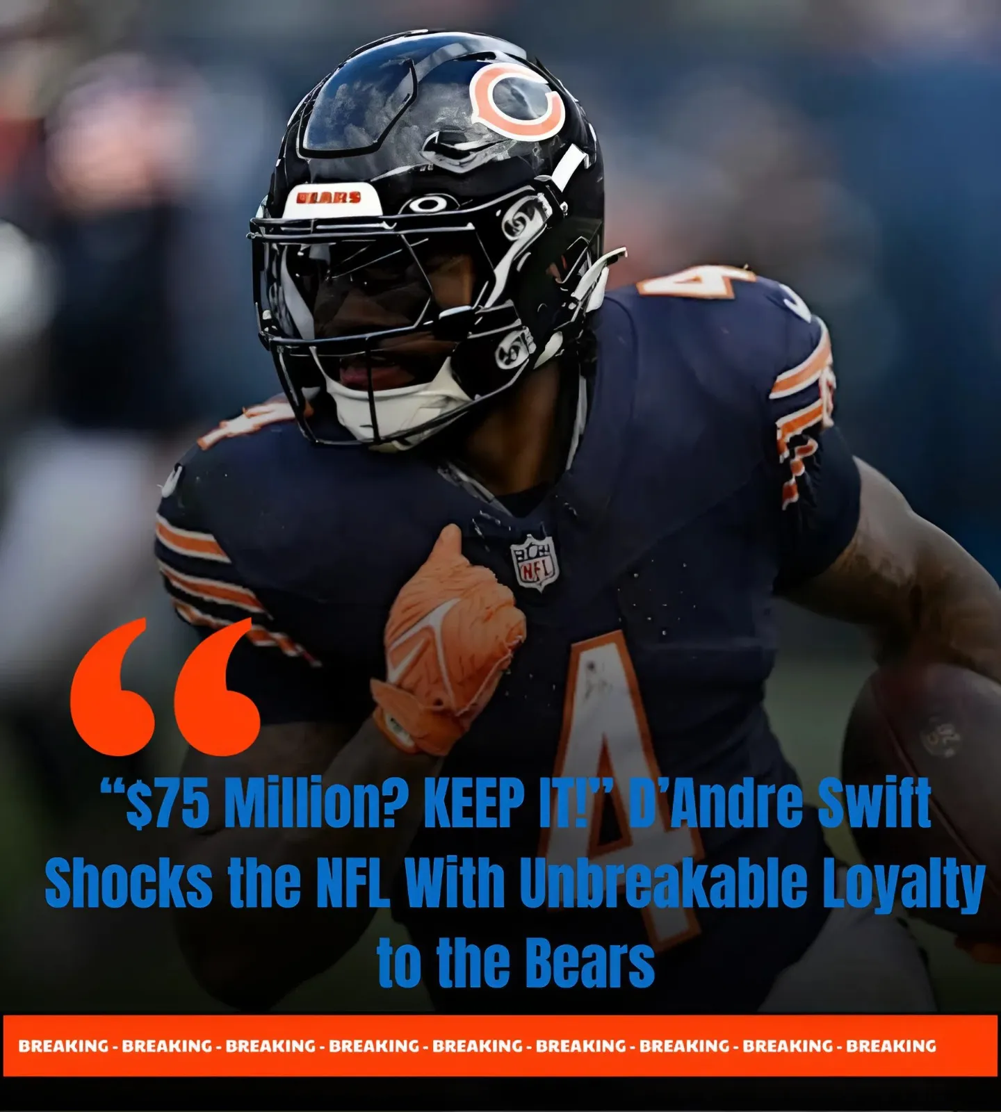 “$75 Million? KEEP IT!” D’Andre Swift Shocks the NFL With Unbreakable Loyalty to the Bears