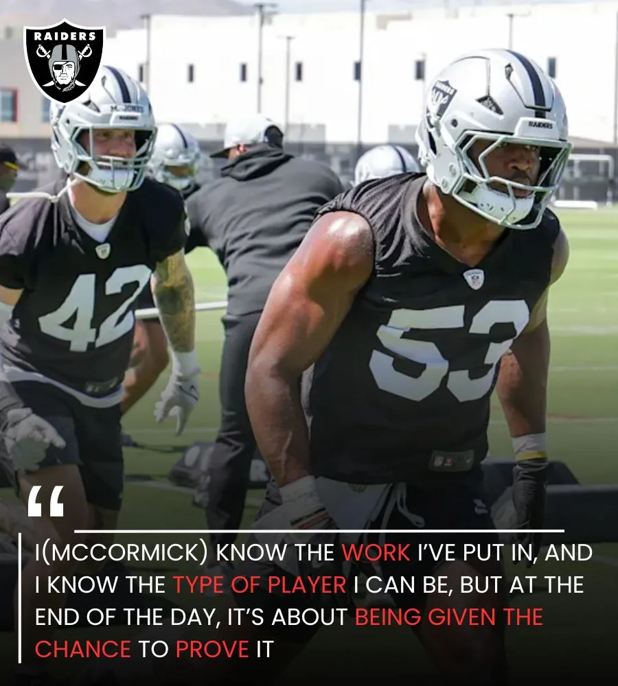 Sincere McCormick’s Long-Term Bench Role with the Las Vegas Raiders Could Lead to Potential Career Setback