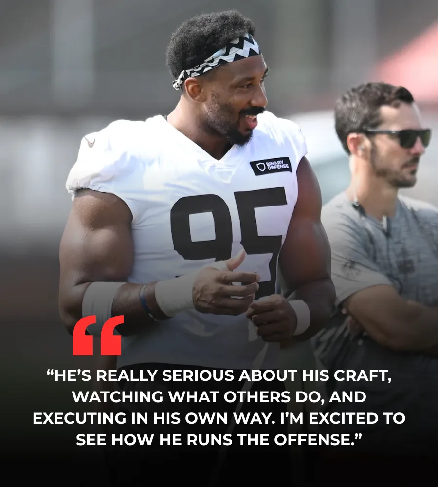 Myles Garrett Shares Thoughts on Shedeur Sanders Making Browns' First Preseason Start