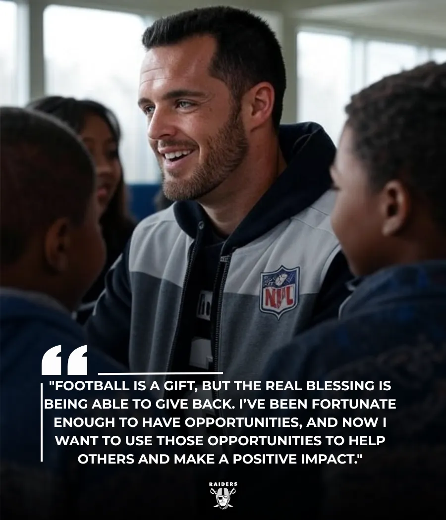 Derek carr shows dedication to community and giving back