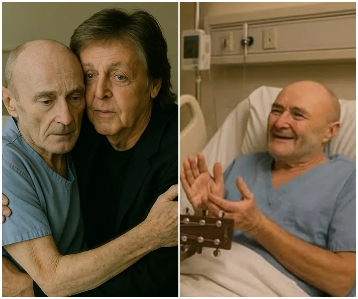 Outrage as ‘sick’ AI-generated photos of frail Phil Collins, 74, lying in hospital bed while Paul McCartney, 83, ‘serenades’ him go viral — fuelling cruel hospice rumours before reps reveal the real reason he was admitted - suong