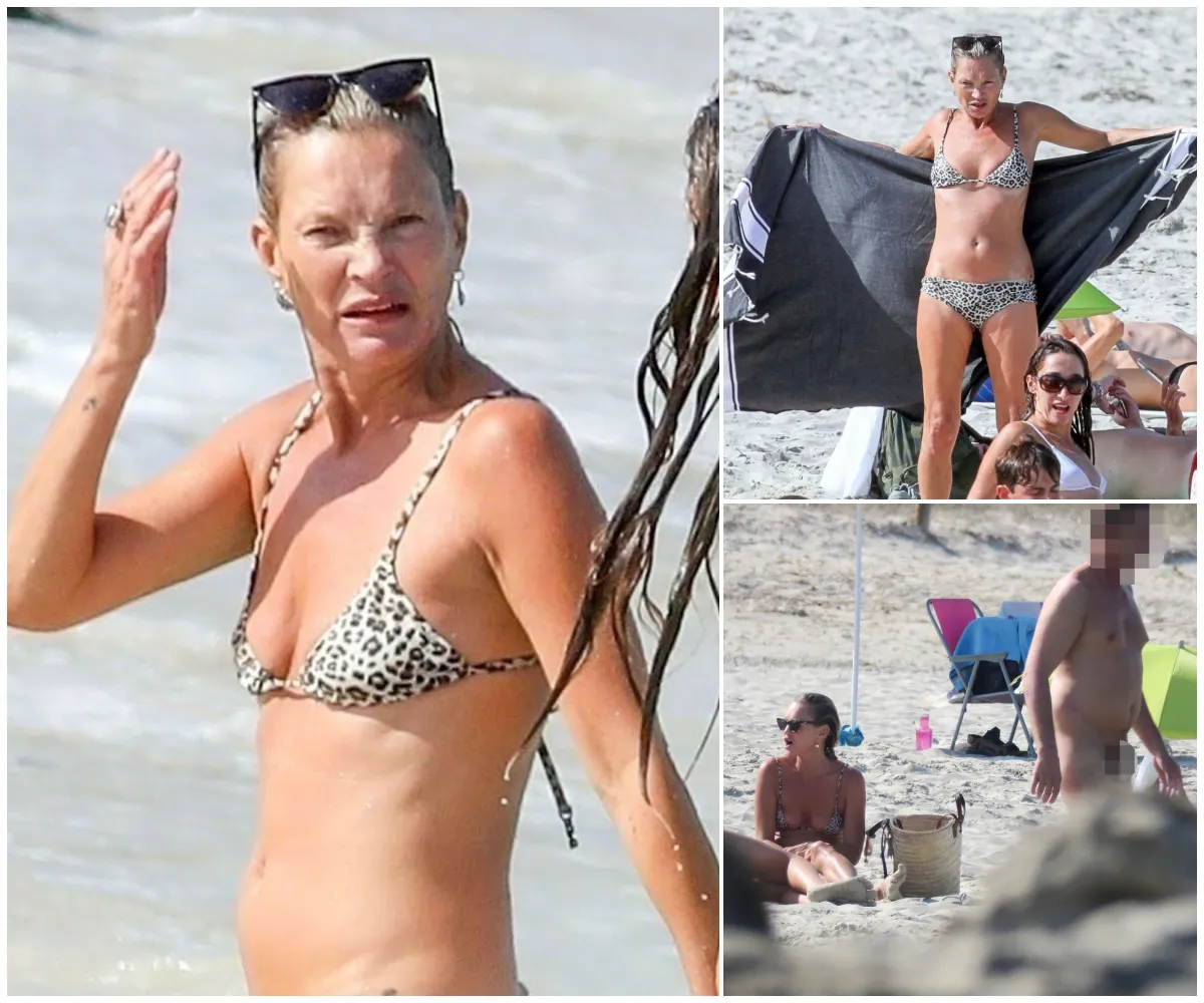 ‘Absolutely unacceptable!’ — Kate Moss, 51, left visibly outraged after naked man brazenly strolls past her on packed Formentera beach in full view of daughter Lila Grace, 22, during luxury family holiday - suong