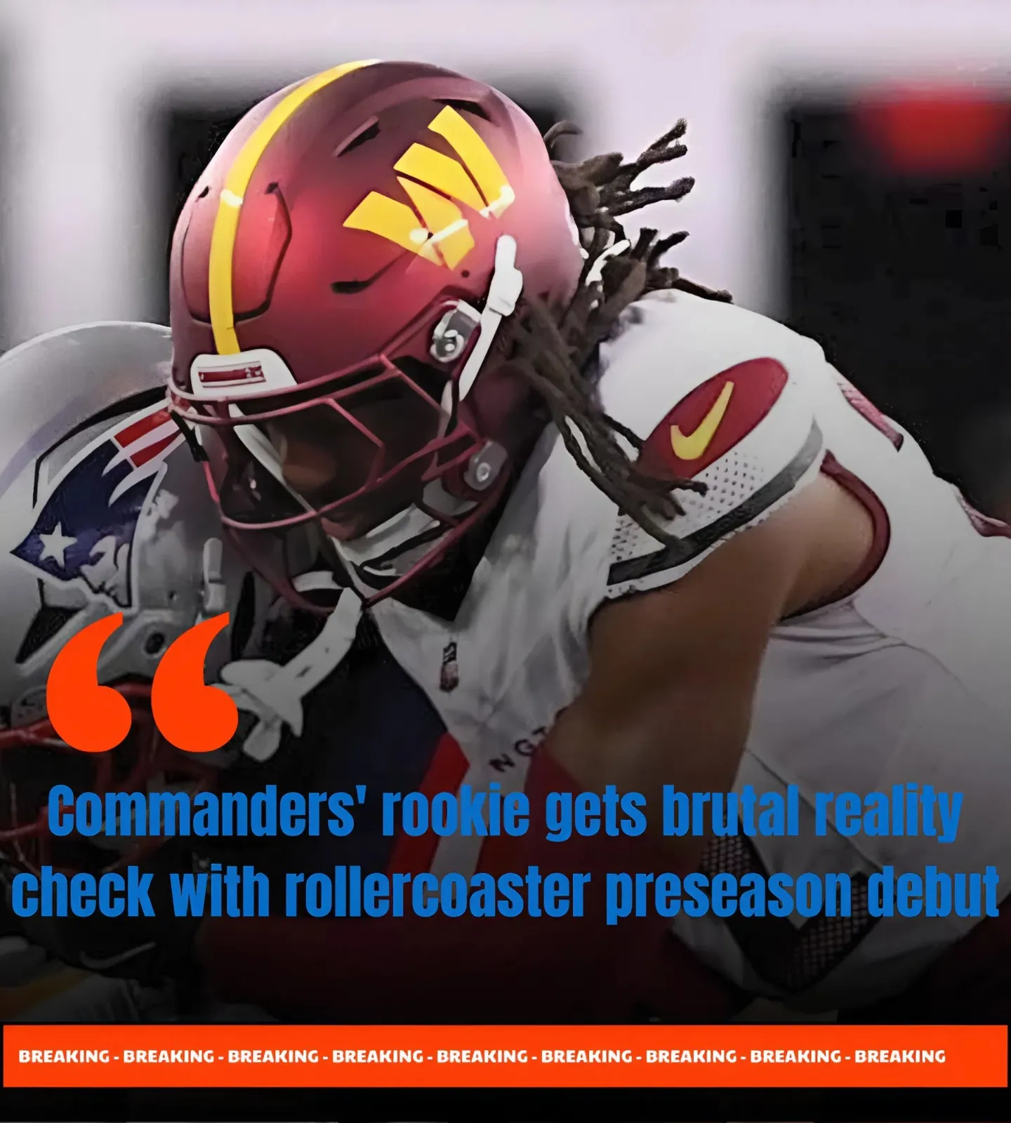 Commanders' rookie gets brutal reality check with rollercoaster preseason debut