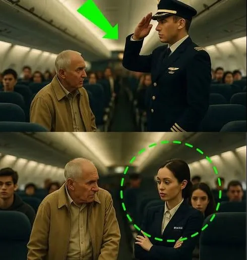 An elderly veteran was quietly asked to give up his seat