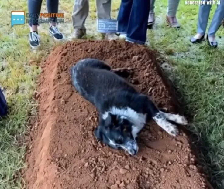 A Heartbreaking Photo Shows A Dog Lays Down In A Fresh Burial Plot. The Reason Had Me In Tears