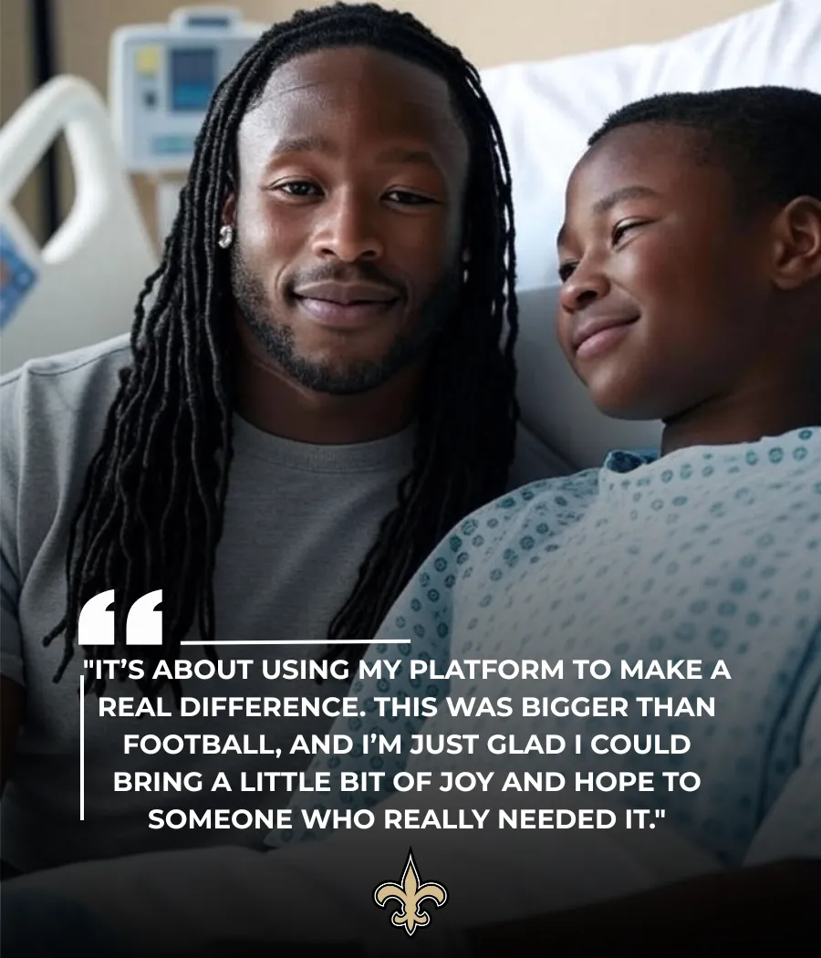 Heartwarming Moment: Alvin Kamara Surprises Boy Battling Brain Tumor at His Hospital Bed