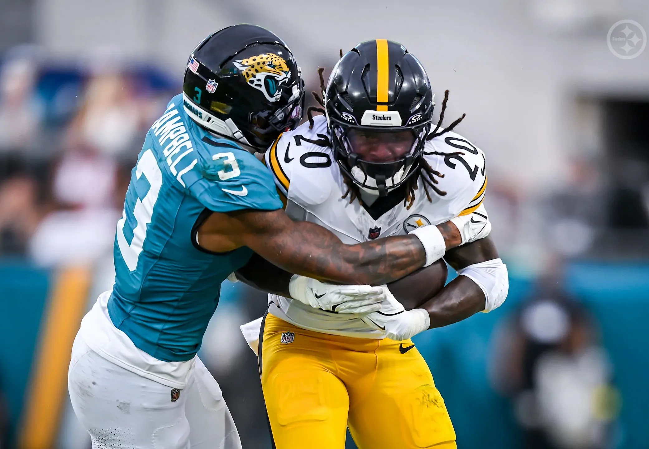 Steelers' Kaleb Johnson embarrasses Jaguars rookie Travis Hunter in preseason opener