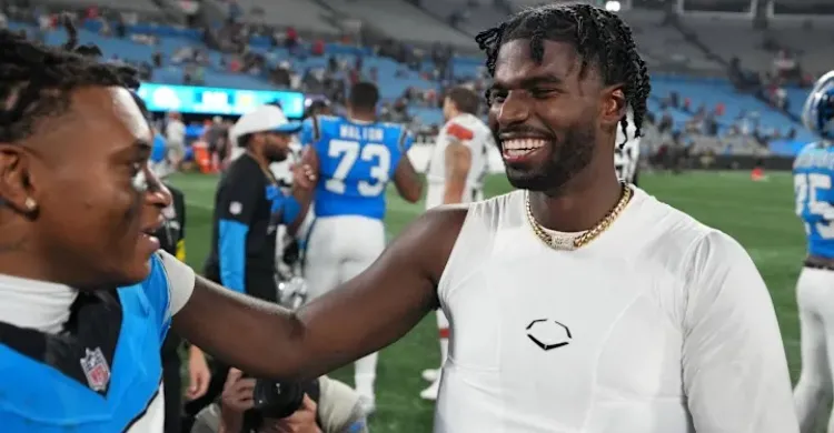 Rapper DaBaby betrays Panthers for Shedeur Sanders swapping jerseys mid-game