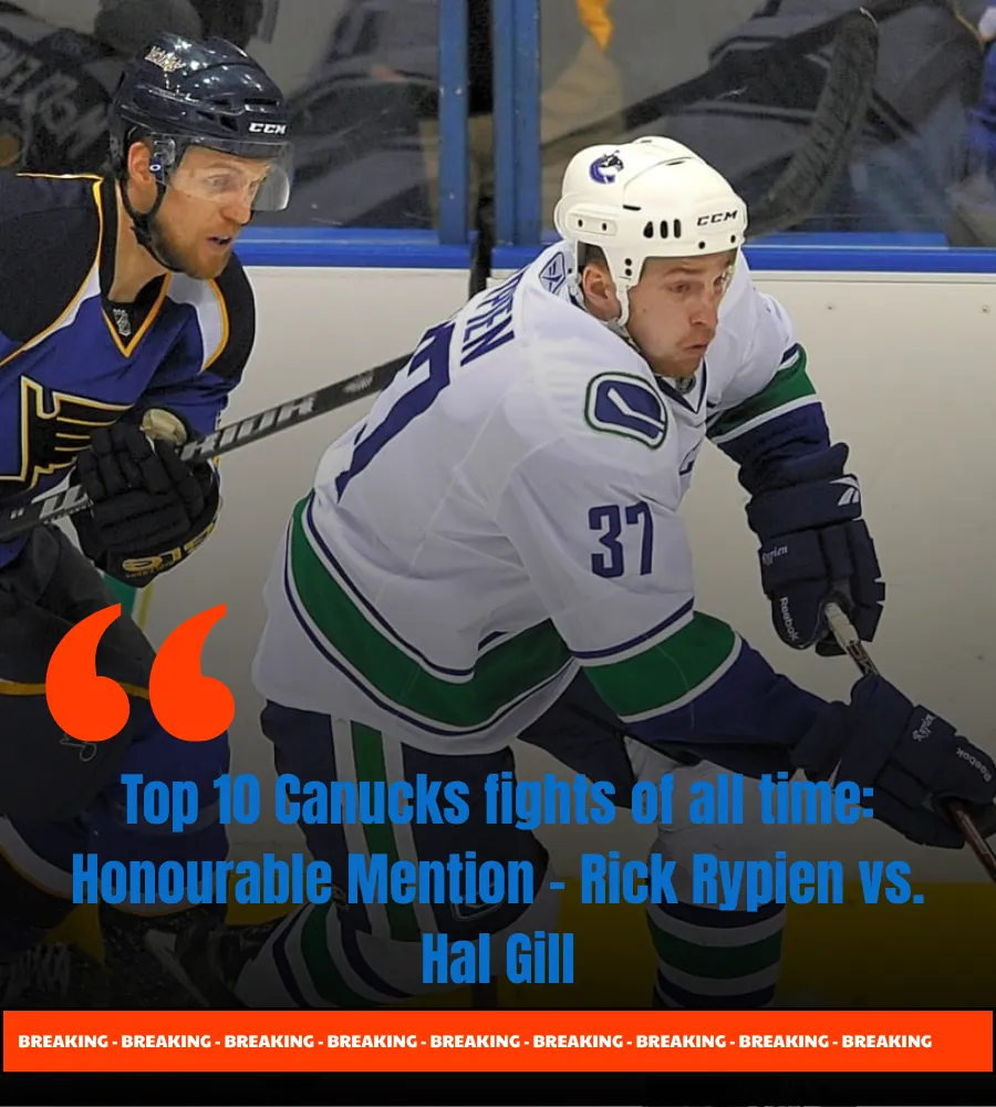 Top 10 Canucks fights of all time: Honourable Mention – Rick Rypien vs. Hal Gill