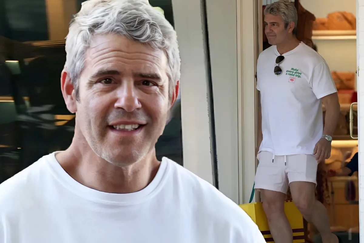 Stylish Stroll: Andy Cohen Rocks Casual Look Exiting Gucci Store in East Hampton with a Major Haul - lulu
