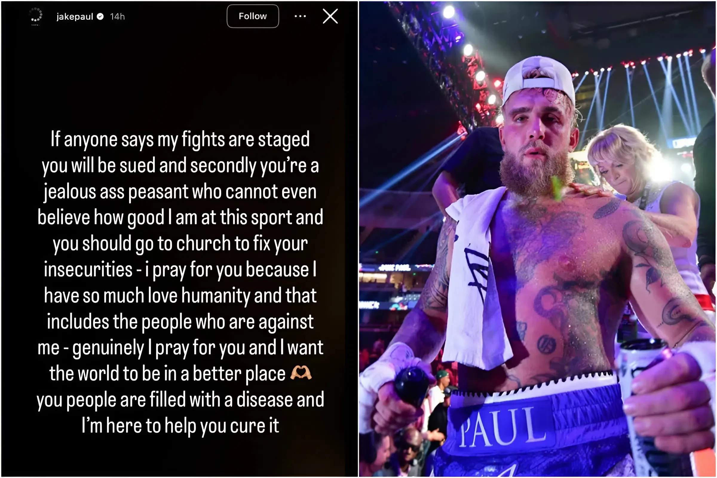 Jake Paul Threatens Legal Action Against Anyone Who Accuses Him Of Staging Fights trucc Jake Paul Threatens Legal Action Against Anyone Who Accuses Him Of Staging Fights trucc