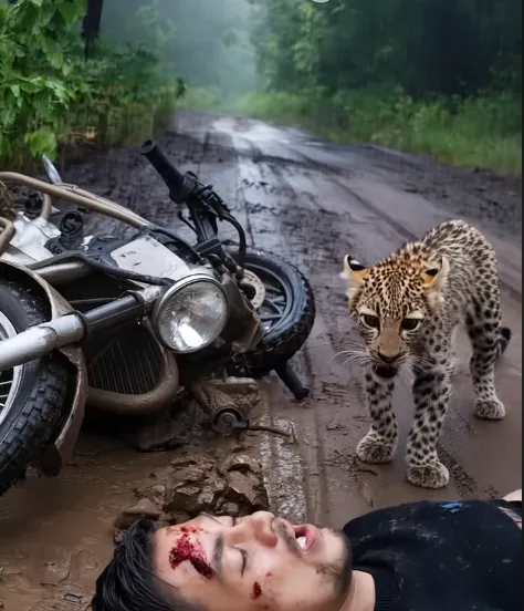 The story of a man who had an accident and was saved by a baby leopard
