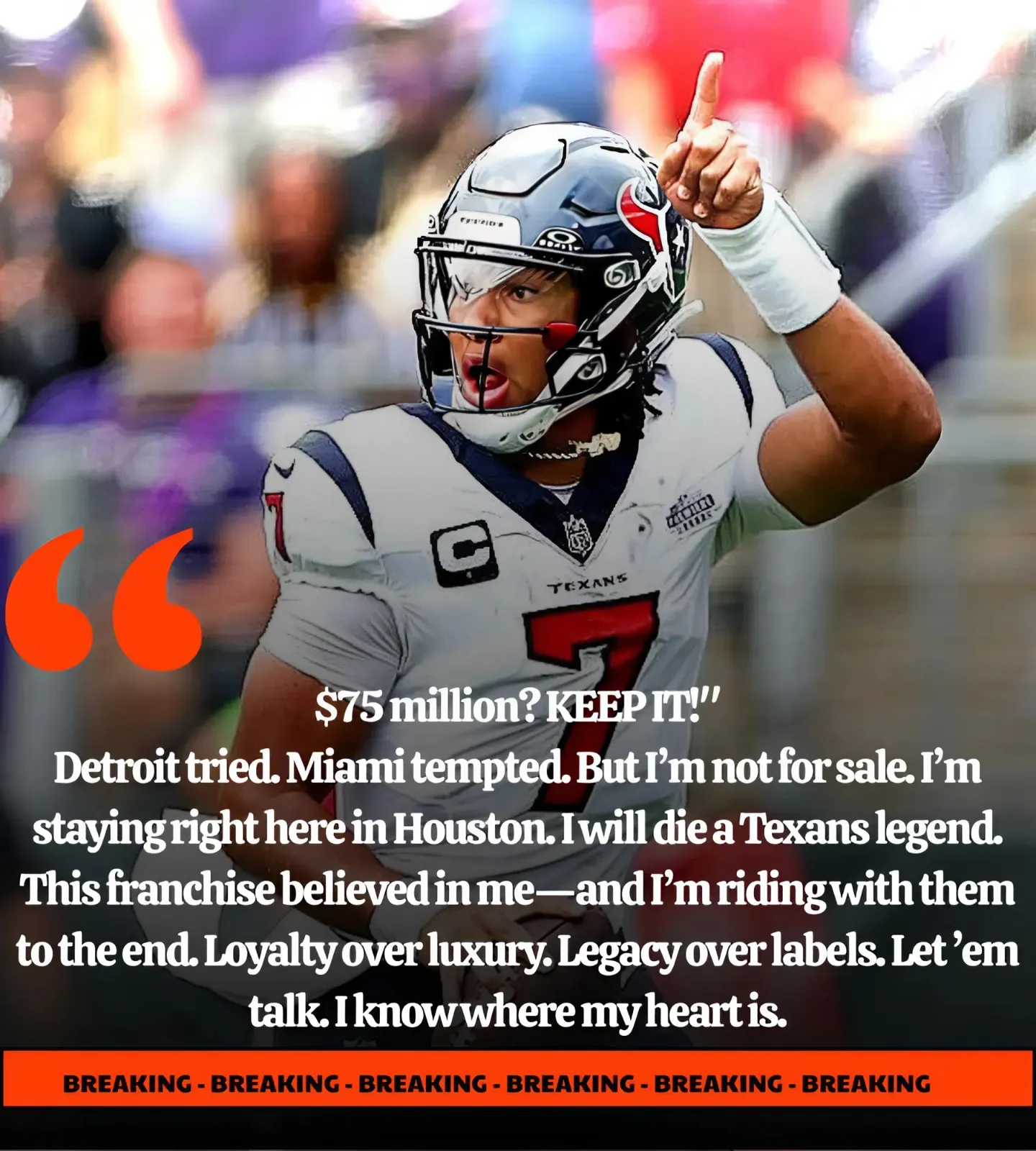 “$75 Million? KEEP IT!” CJ Stroud Shocks the NFL With a Loyalty Move No One Saw Coming