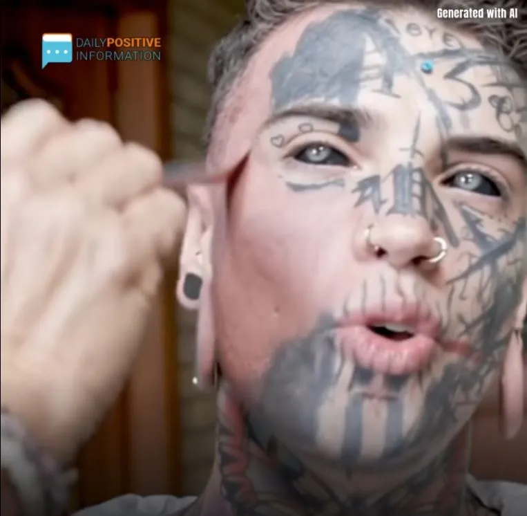 24-Year-Old Man With A Lot Of Tattoos Gets Rid Of Them For His Daughter. Wait Till You See How He Looks Today