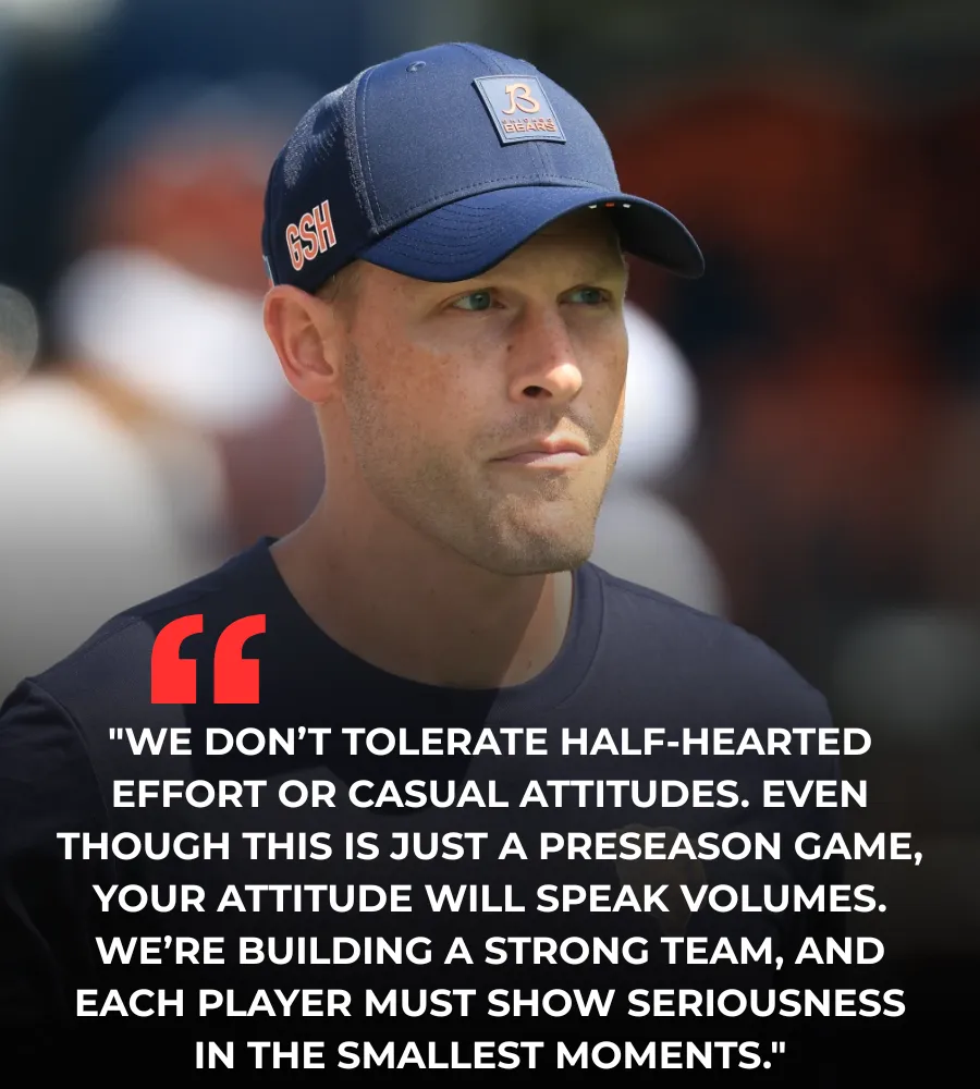Ben Johnson’s blunt message to players before first Bears preseason game