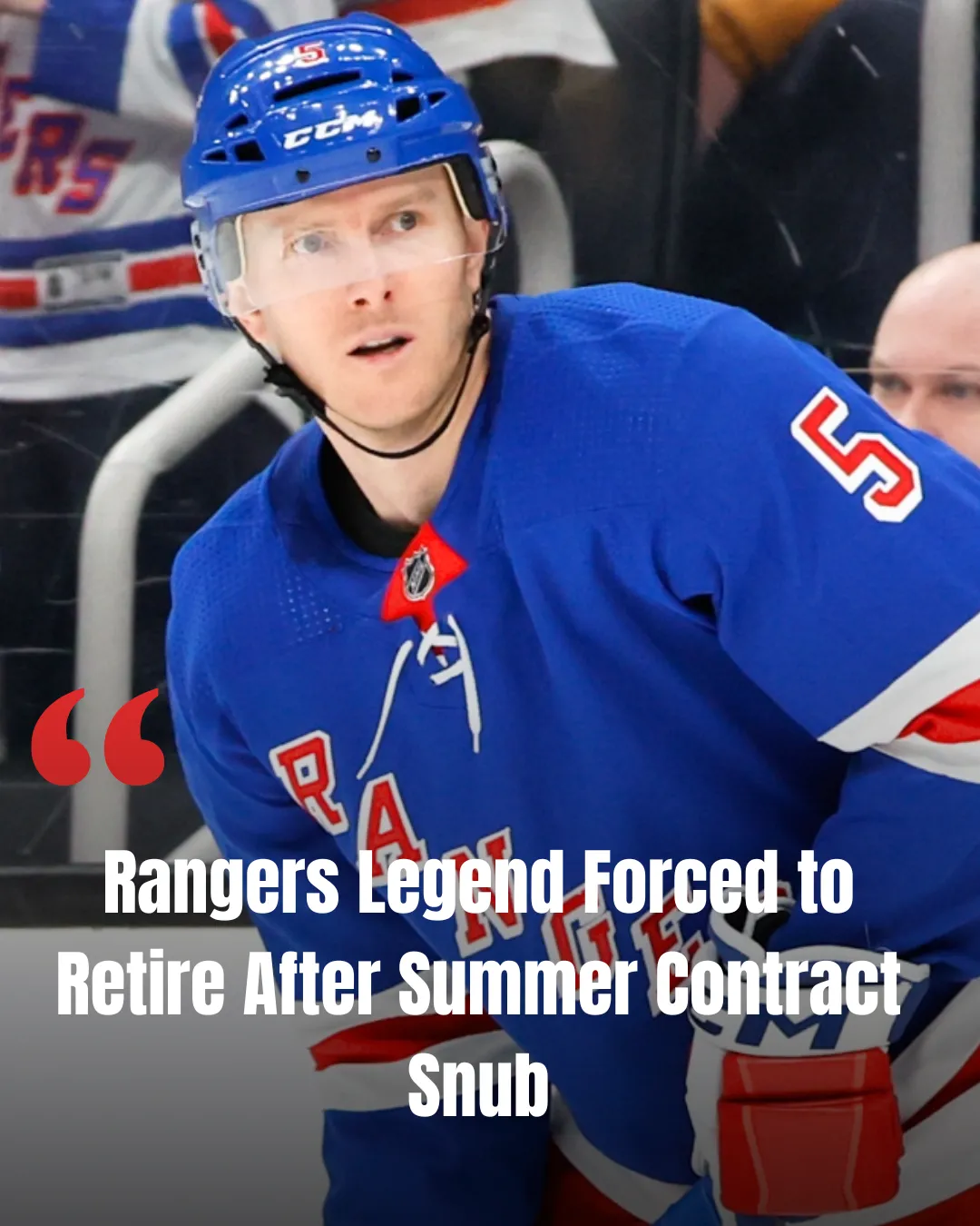 Longtime NY Rangers Defenseman Calls it a Career After Getting No Contract Offers This Summer