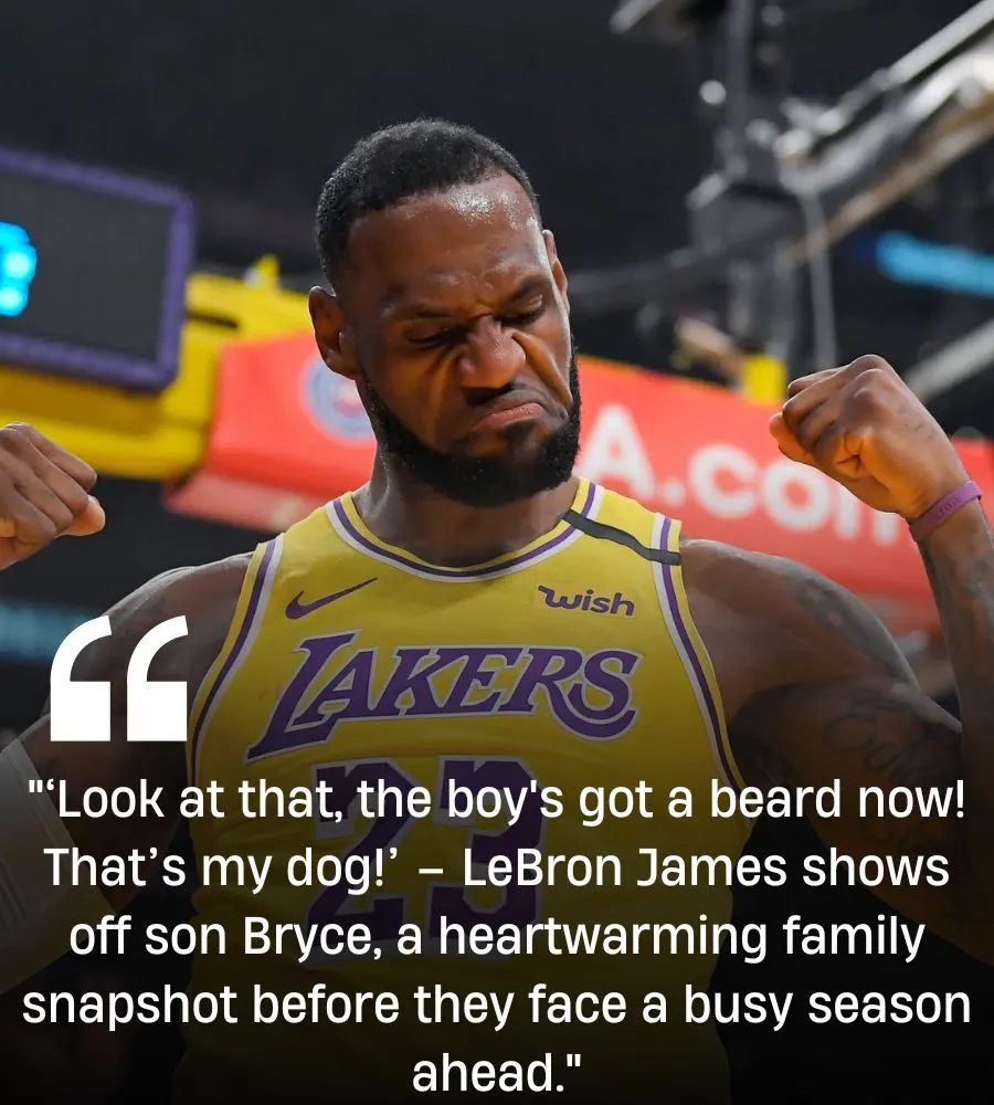 LeBron James Celebrates Bryce's Return From College