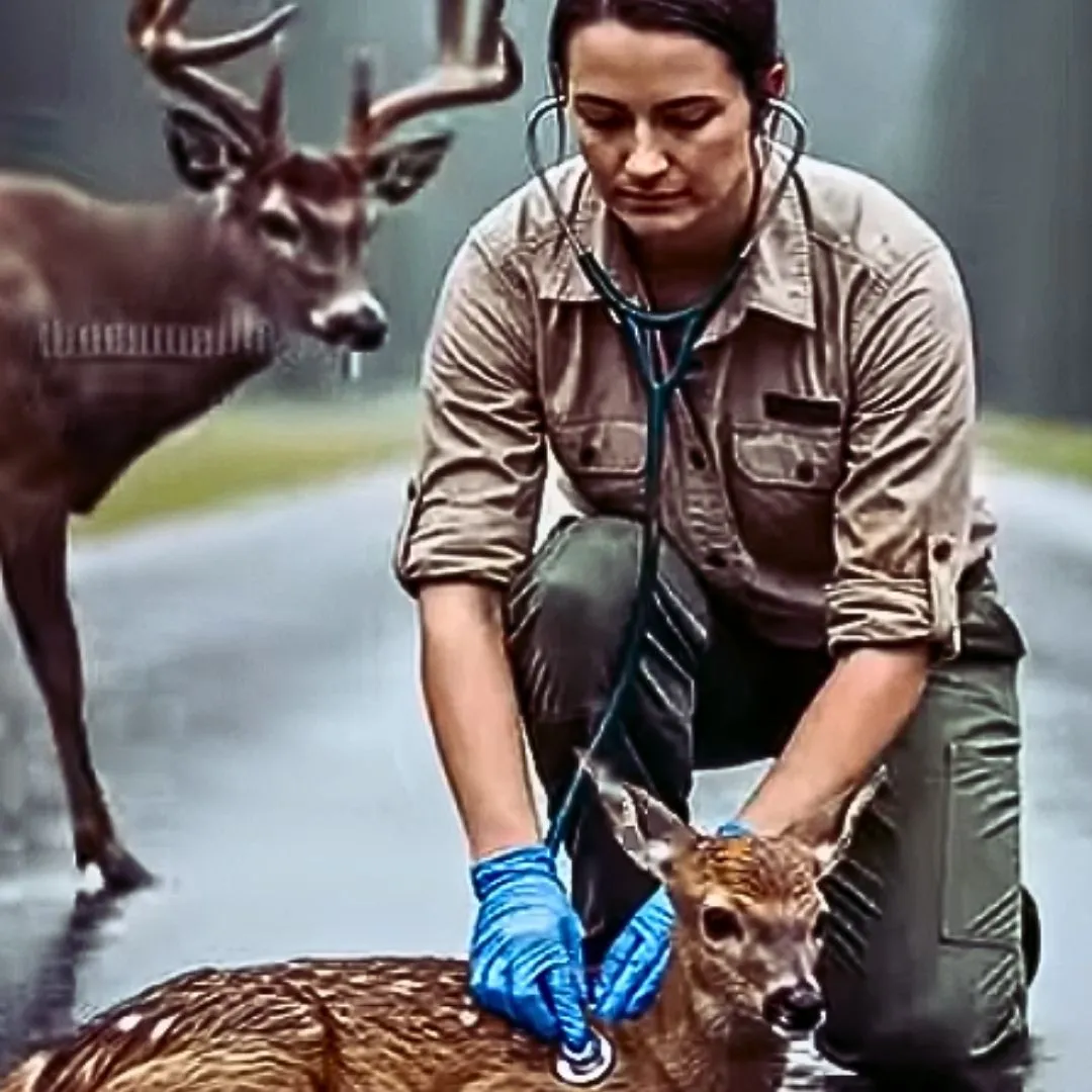 Veterinarian Provides Life-Saving Treatment to Dying Deer During Unexpected Encounter on the Road