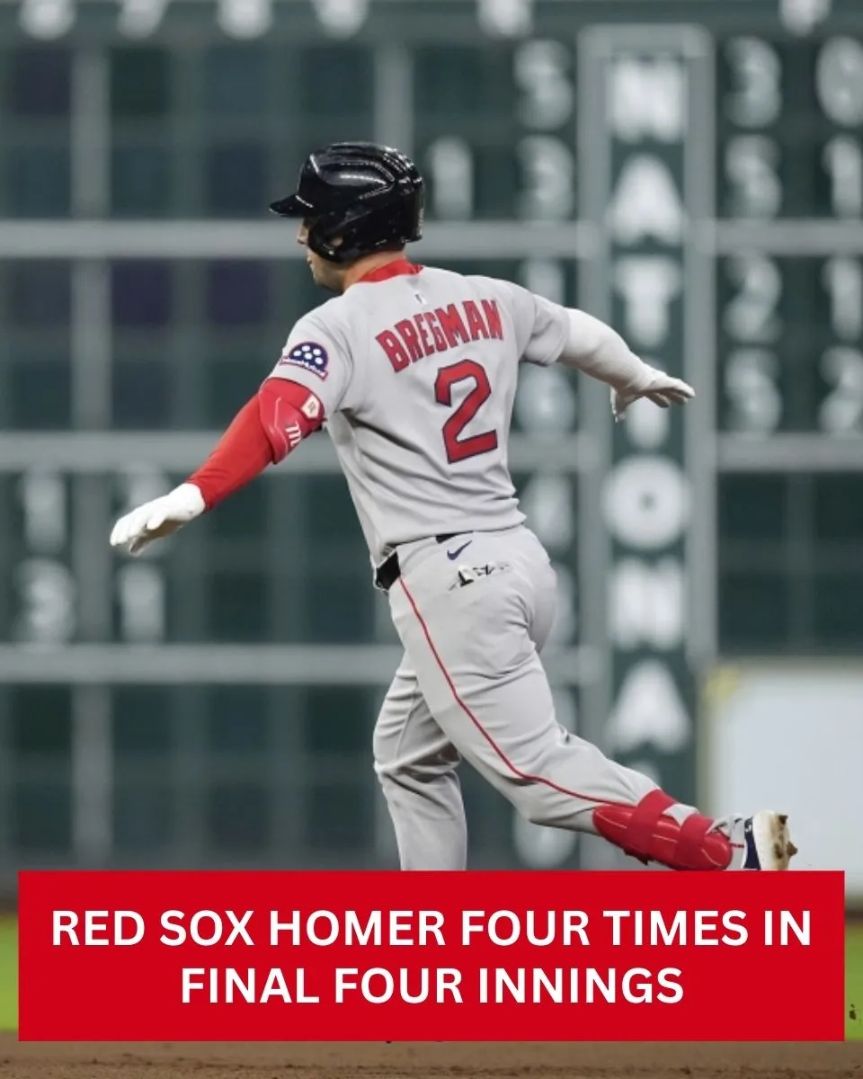 Red Sox homer four times in final four innings; rout Astros to even series