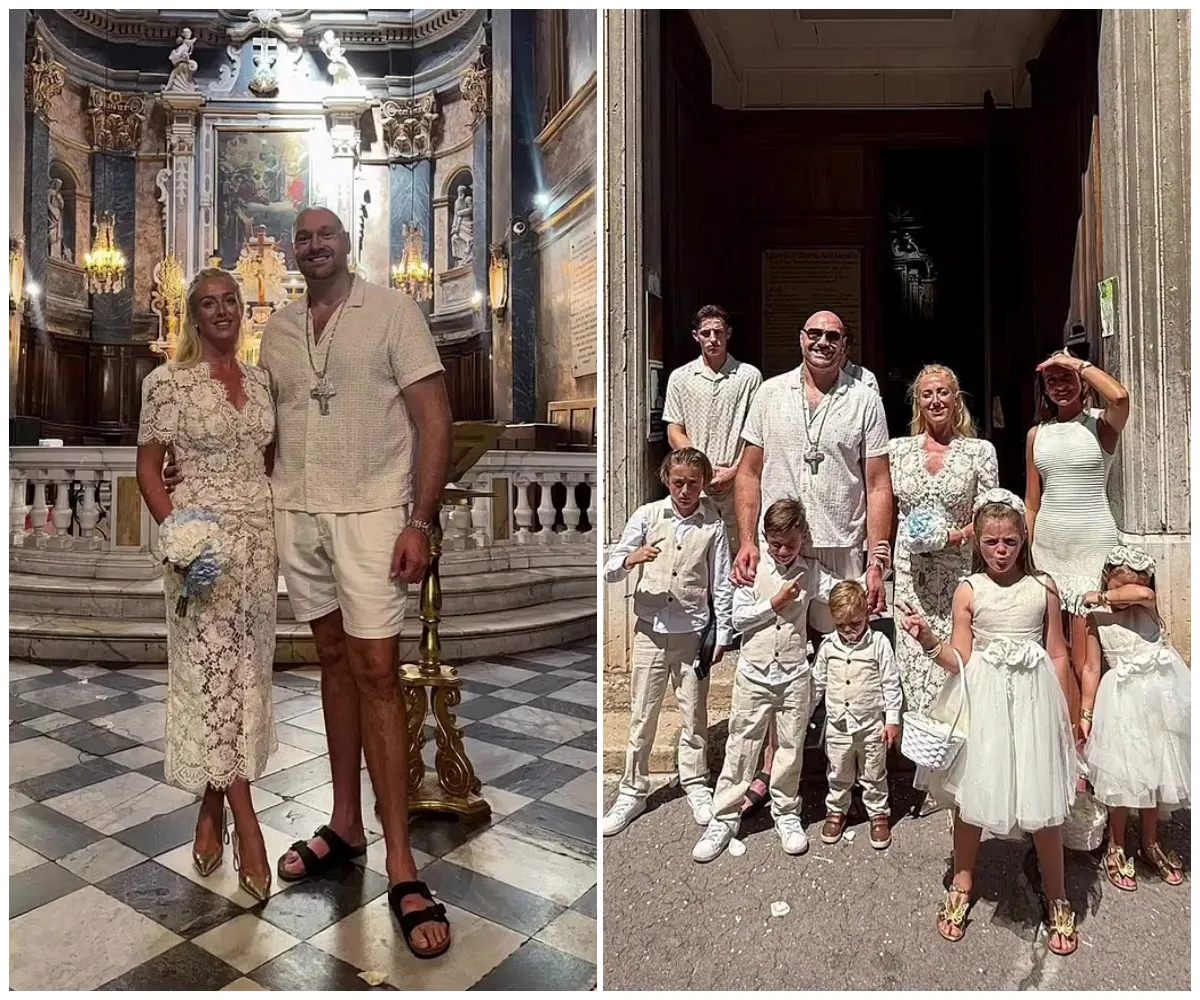 ‘Third time’s the charm!’ — Tyson Fury and wife Paris marry again in a fairytale South of France ceremony with their children by their side… as bride turns heads in lace while heavyweight champ marks his 37th birthday in...- suong