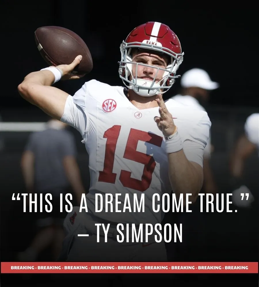 Alabama Names Ty Simpson Starting Quarterback Ahead of Season Opener Against Florida State