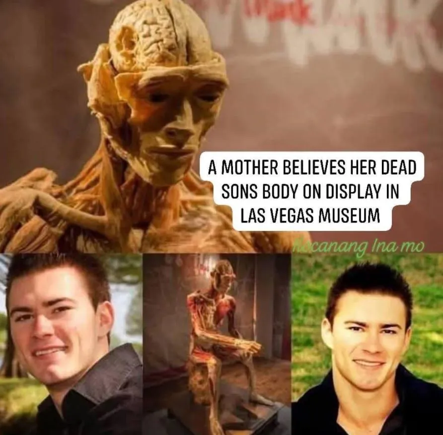 A mother recognizes her missing son in a dried corpse museum display