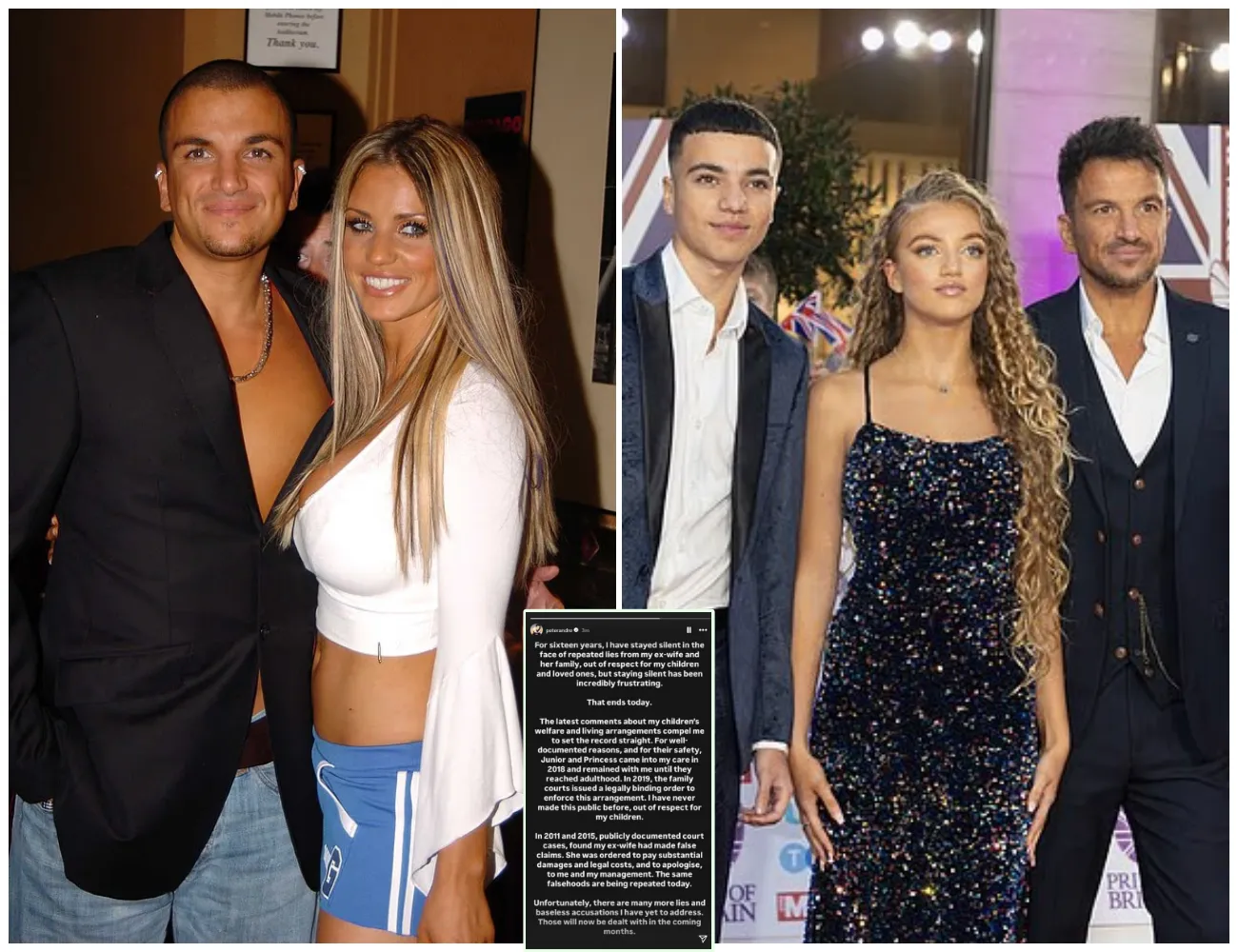 Peter Andre hits back at Katie Price: Star reveals their children have been in HIS care since 2018 'for their safety' - as he airs frustration over staying silent... - suong