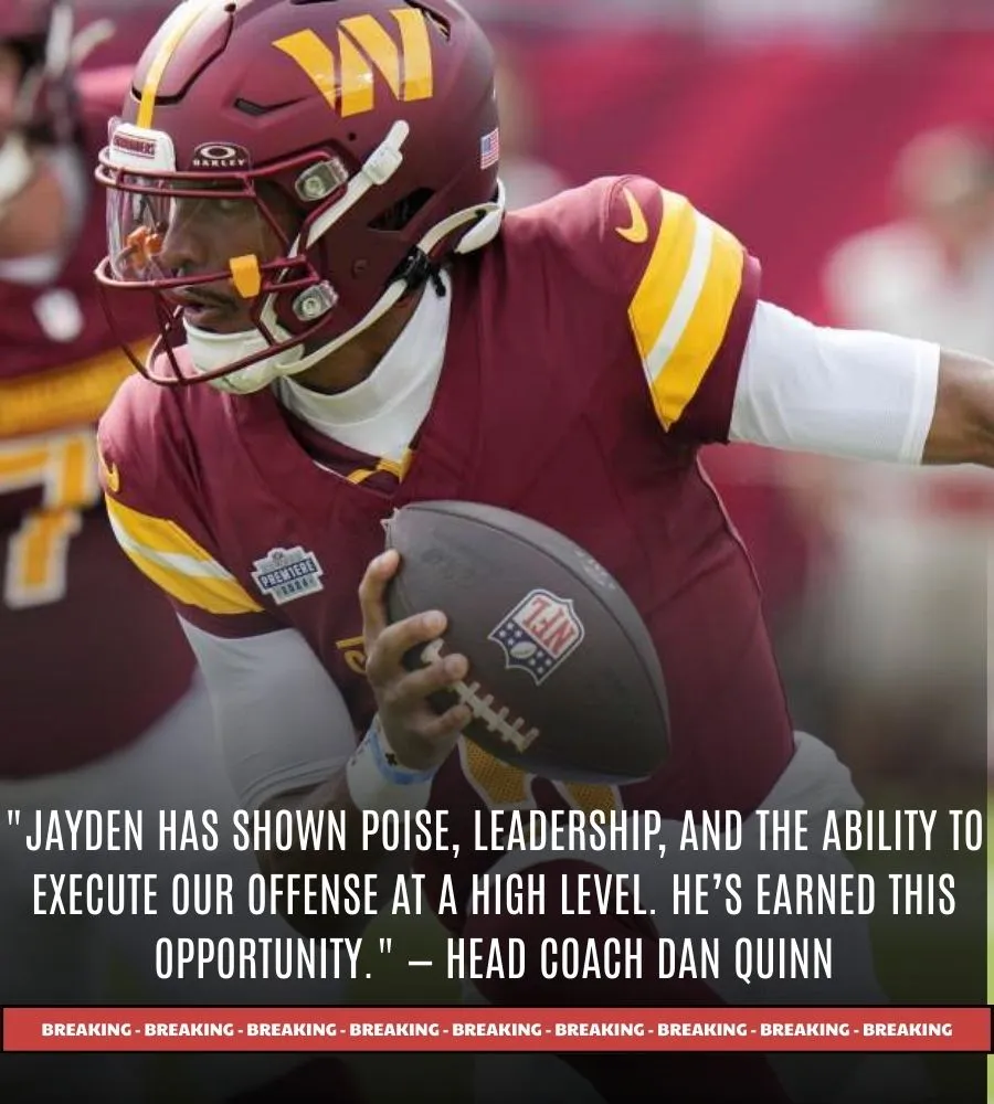 Washington Commanders Officially Announce Jayden Daniels as Starting Quarterback for 2025 Season Opener