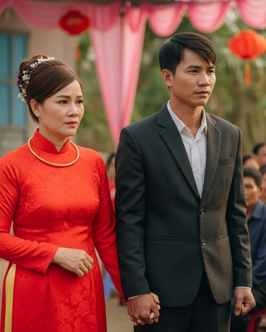 Bức ảnh cũ được đặt trang trọng trên bàn, một dòng chữ nguệch ngoạc bằng mực xanh: “Lan và Nam, Tết năm 1997