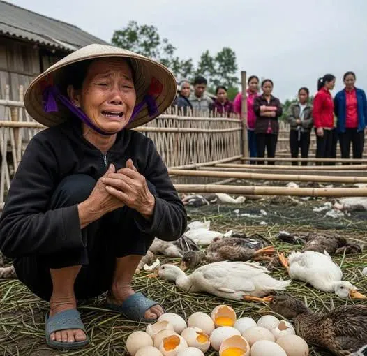 Nhà bà Tám ở cuối làng Cẩm Thủy nổi tiếng bao năm vì đàn vịt hàng trăm con, cho trứng to, lòng đỏ vàng ươm