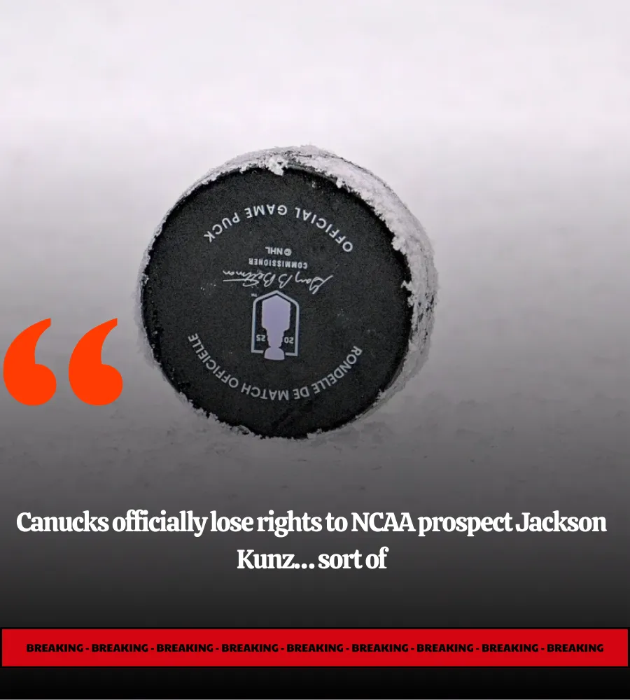 Canucks officially lose rights to NCAA prospect Jackson Kunz… sort of