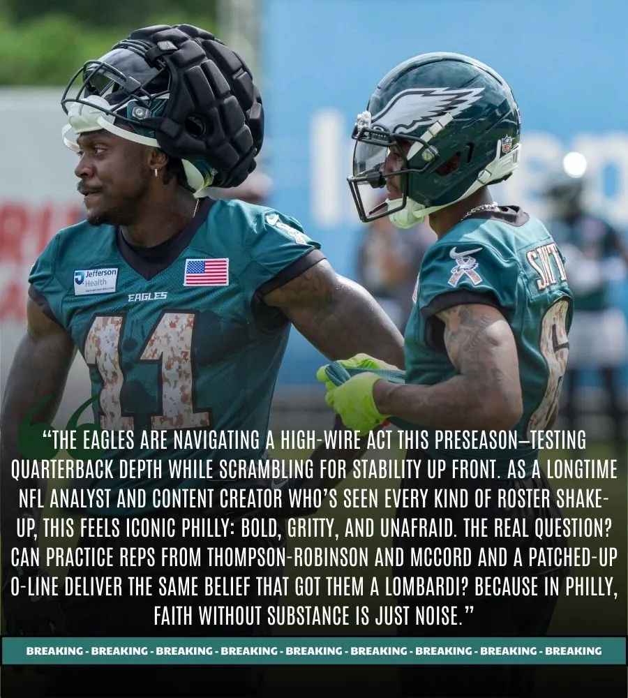 Eagles Prep for 2025—QB Depth Tested as Star Guard’s Injury Sparks Concern