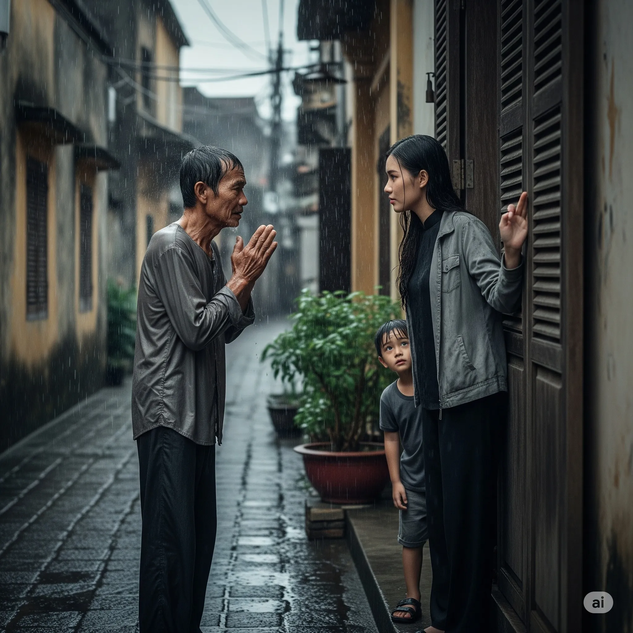 Mẹ đơn thân cho ông lão trú nhờ mưa bão, 7 giờ sau, cô h-ốt h-oảng khi xe cảnh sát dừng trước cửa nhà..