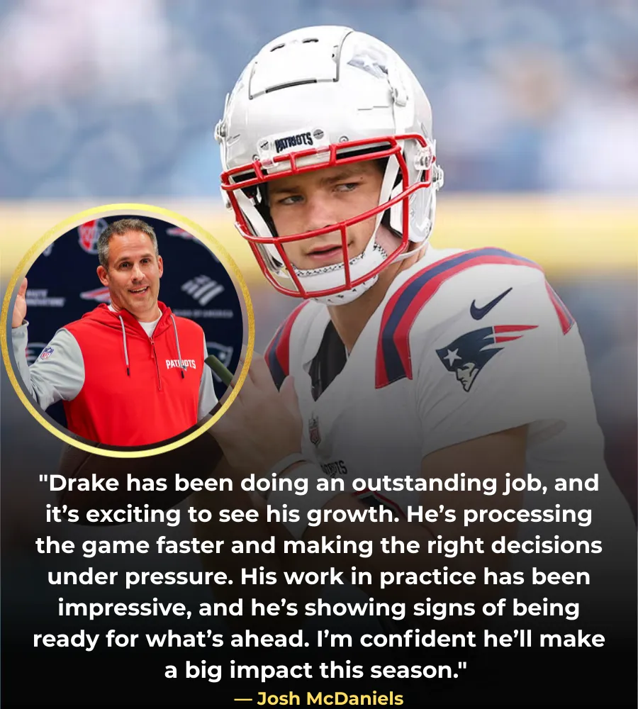Patriots OC Addresses Drake Maye’s Improvement