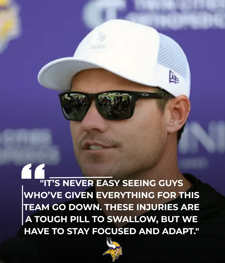 Kevin O’Connell Expresses Concern as Former Vikings Stars Suffer Injuries Ahead of Season
