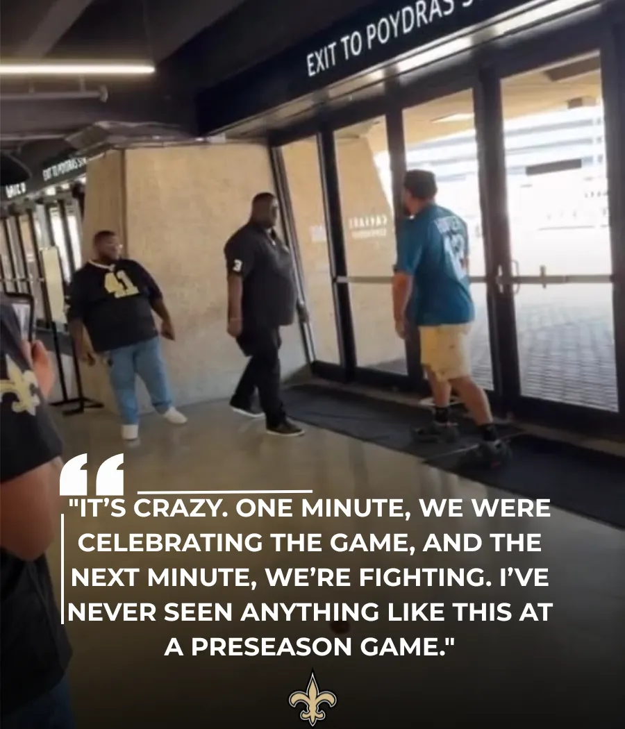 Saints vs. Jaguars Fans Clash in Wild Brawl Outside Stadium After Preseason Game!