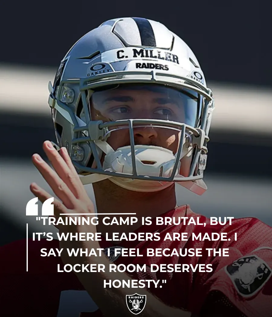 Raiders QB Cam Miller Sparks Debate With Comments After Training Camp