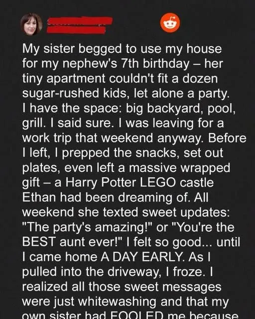 My Sister Wanted to Host Her Son’s 7th Birthday at My House Because It’s “Bigger” — I Never Expected the Real Reason