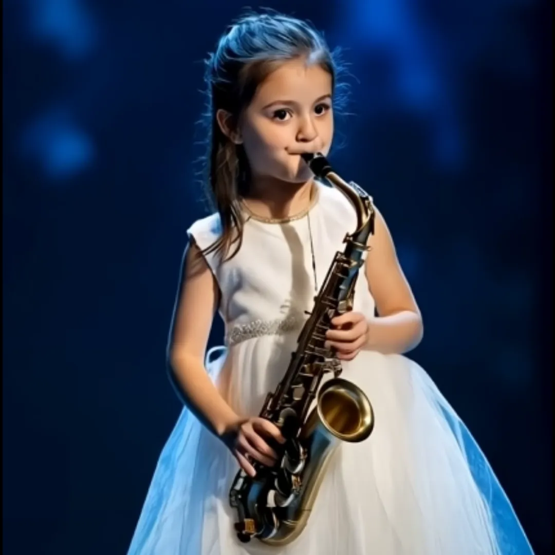 A Cute Little Girl Surprises Everyone with Her Saxophone Skills on AGT