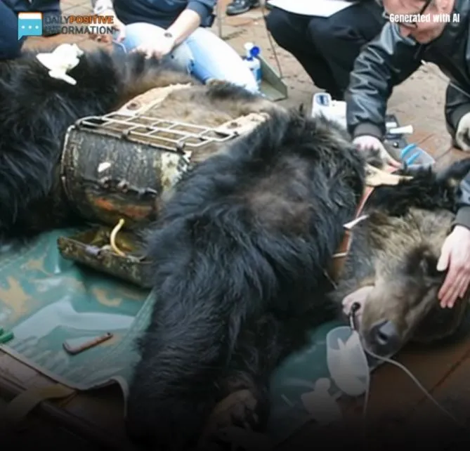 Bear Caesar Finally Freed After Years In Cruel Torture Vest