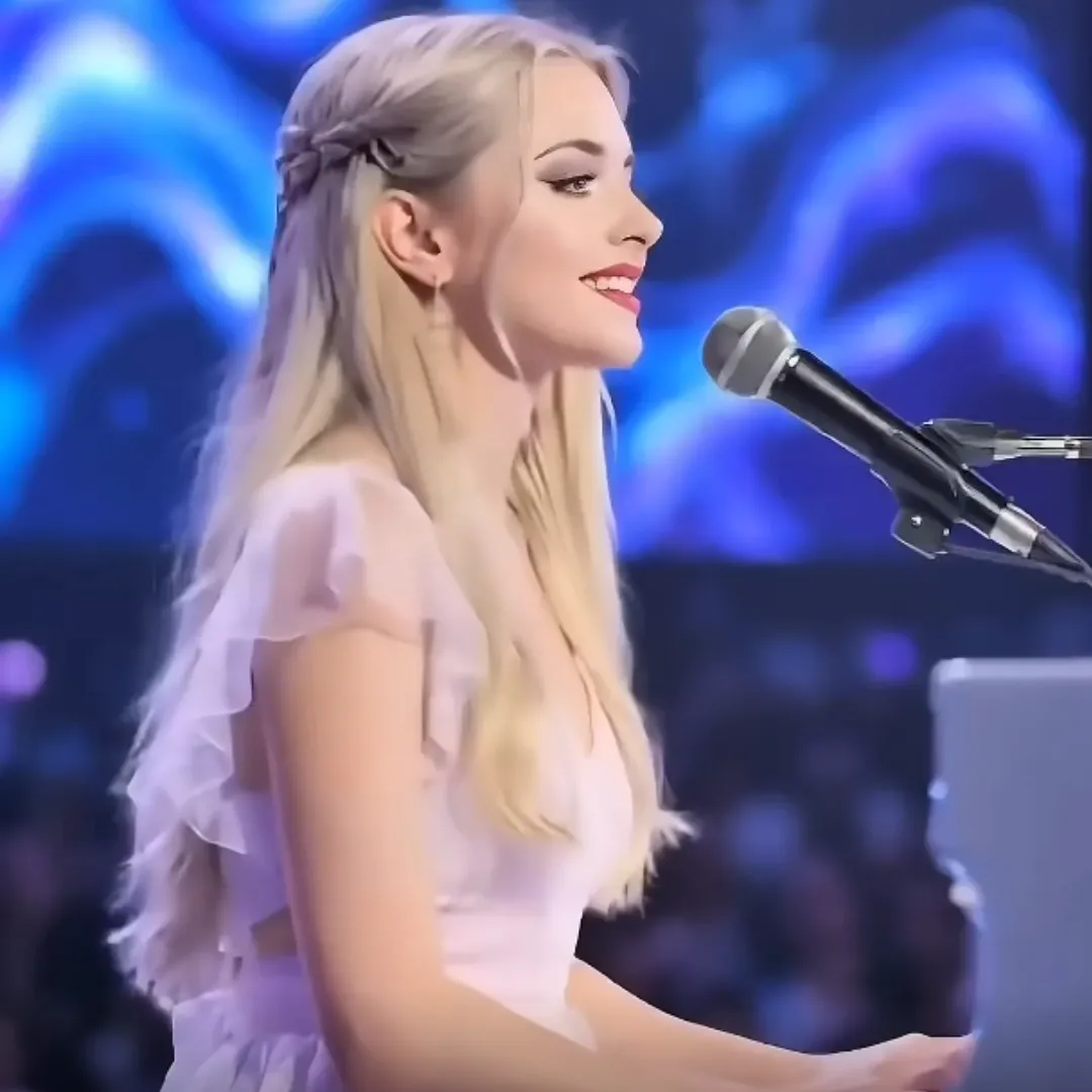 The Purple Hue Perfectly Complements Her Grace and Healing Song