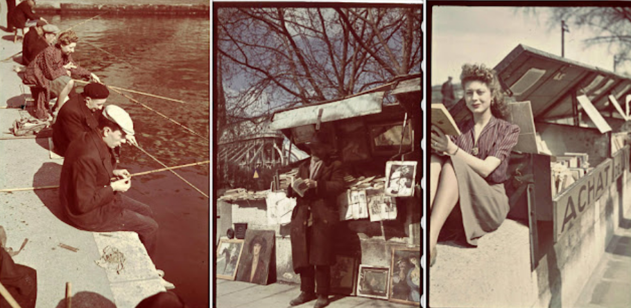 40 Photographies en Couleur Fascinantes Qui Captent la Vie Quotidienne sur les Berges de la Seine, à Paris, en 1941