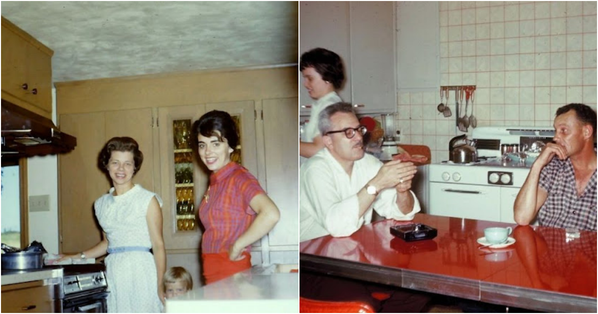 48 Color Snapshots Depicting Kitchens in the 1960s